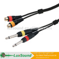 A/V cable,2RCA female to mono 6.35 jack A/V cable,professional A/V cable